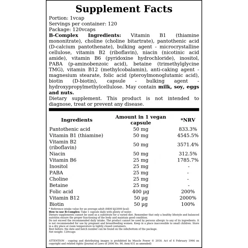 Hiro Lab Vitamin B Complex - 120 caps